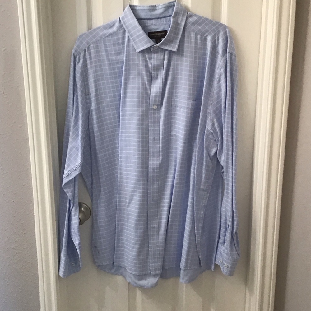 Johnston & Murphy Blue Plaid Casual Shirt